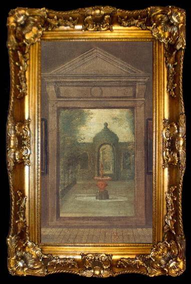 framed  unknow artist An entirely fictitious view of the garden at Arundel House, ta009-2